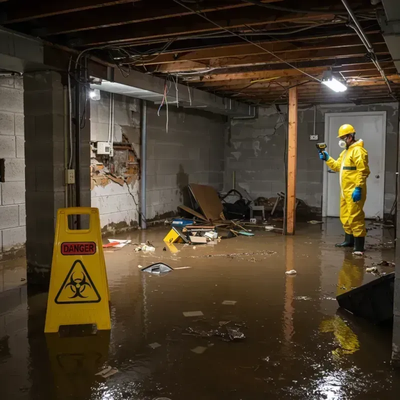 Flooded Basement Electrical Hazard in Pelham, GA Property