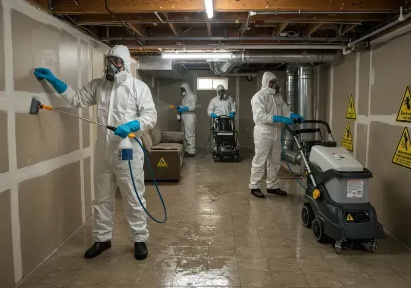 Basement Moisture Removal and Structural Drying process in Pelham, GA